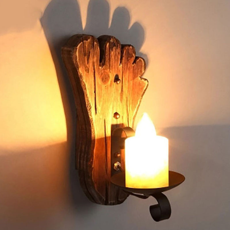 Avtoit | Layered Glass Wall Lamp Coast Single Lamp Restaurant Wall Lighting in Wood