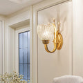Avtoit | Modernist 1/2-Light Wall Lighting with Clear Crystal Shade Brass Finish Wall Lamp for Living Room