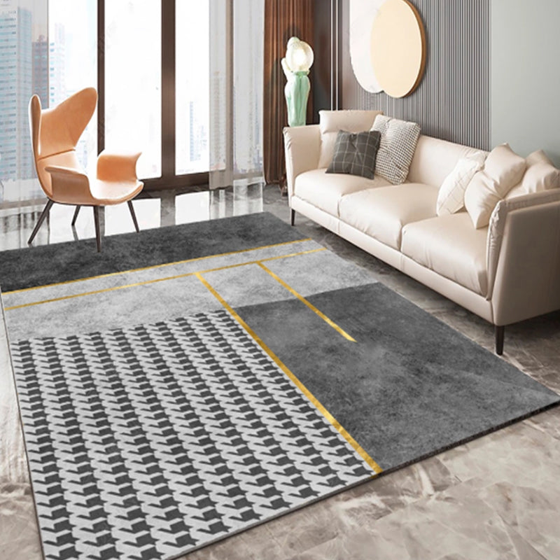 Avtoit | Multi-Color Living Room Carpet Casual Geometric Print Indoor Carpet Polypropylene Pet-Friendly Washable Carpet