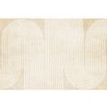 Avtoit | Modern Home Decor Rug Beige Abstract Printed Area Rug Cotton Blend Non-Slip Machine Washable Rug
