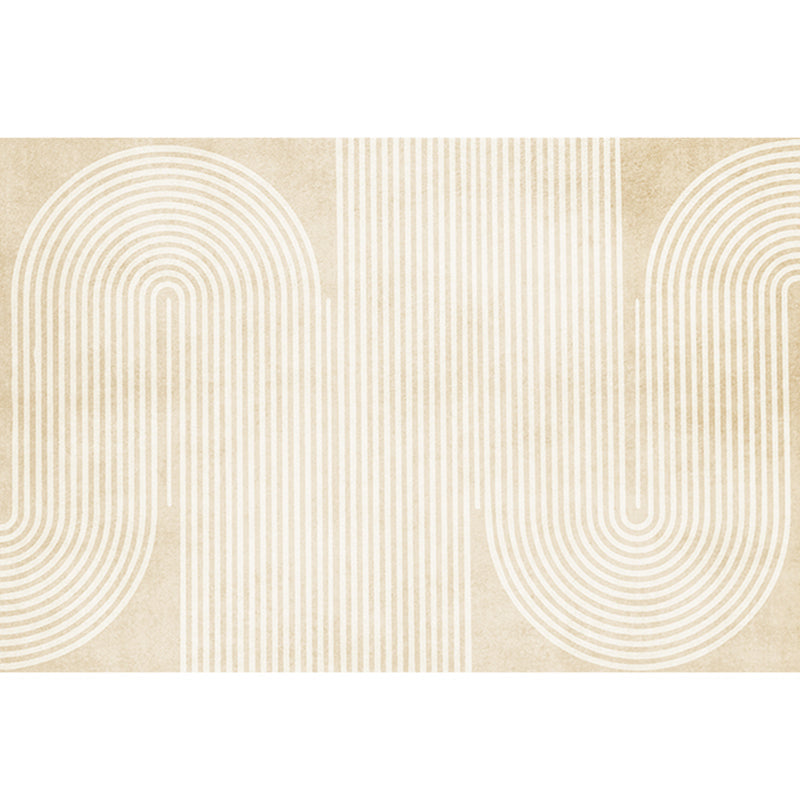 Avtoit | Modern Home Decor Rug Beige Abstract Printed Area Rug Cotton Blend Non-Slip Machine Washable Rug