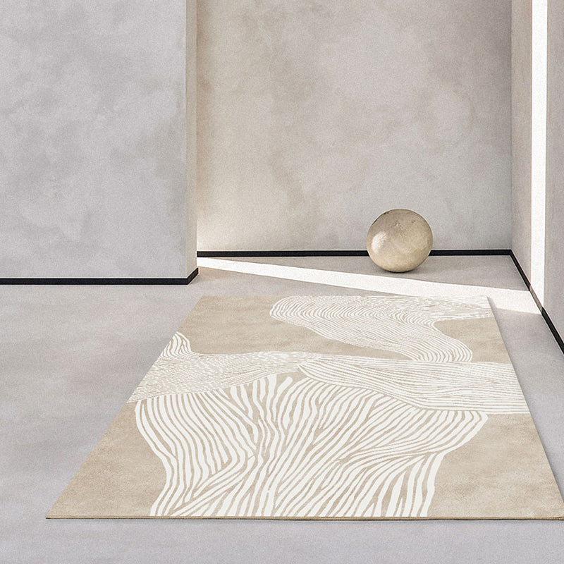 Avtoit | Creative Decor Rug Apricot Abstract Printed Area Rug Polypropylene Non-Slip Back Pet-Friendly Rug
