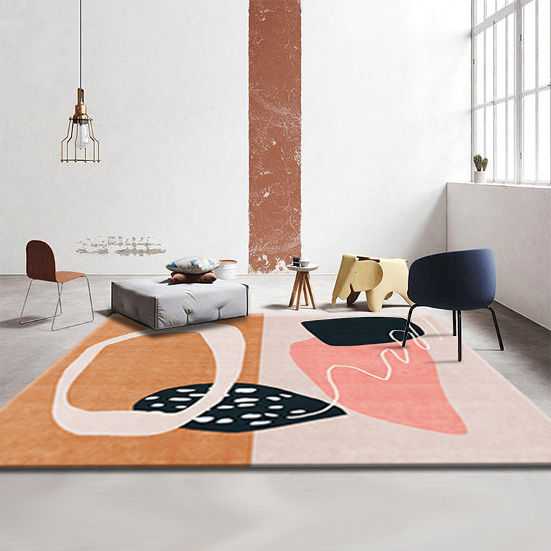 Avtoit | Simple Luxury Rug Multicolored Color Blocks Rug Pet Friendly Stain Resistant Indoor Rug for Living Room