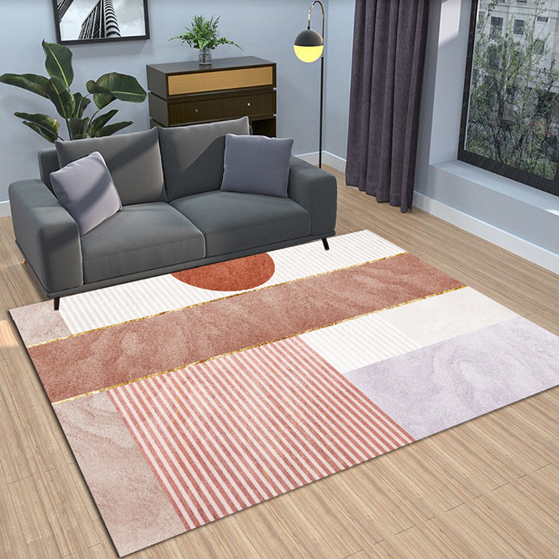 Avtoit | Modern Living Room Rug Morandi Color Color Block Area Rug Synthetic Non-Slip Washable Rug