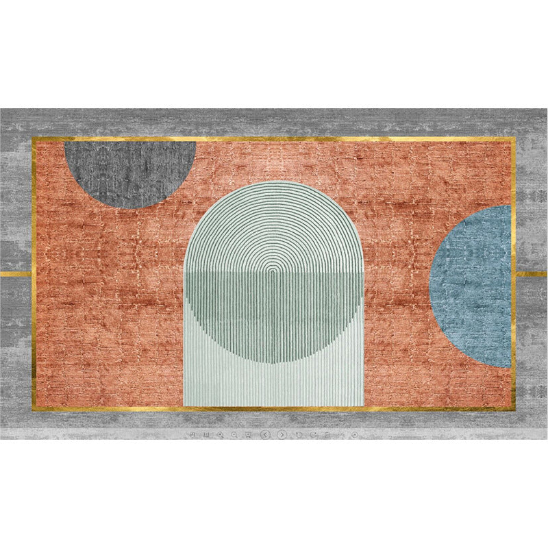 Avtoit | Simple Color Block Rug Multicolored Polyester Area Rug Non-Slip Backing Machine Washable Rug for the Bedroom
