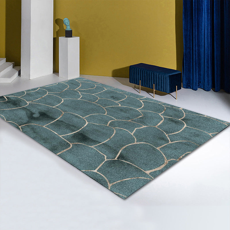 Avtoit | Simple Color Block Rug Multicolored Polyester Area Rug Non-Slip Backing Machine Washable Rug for the Bedroom