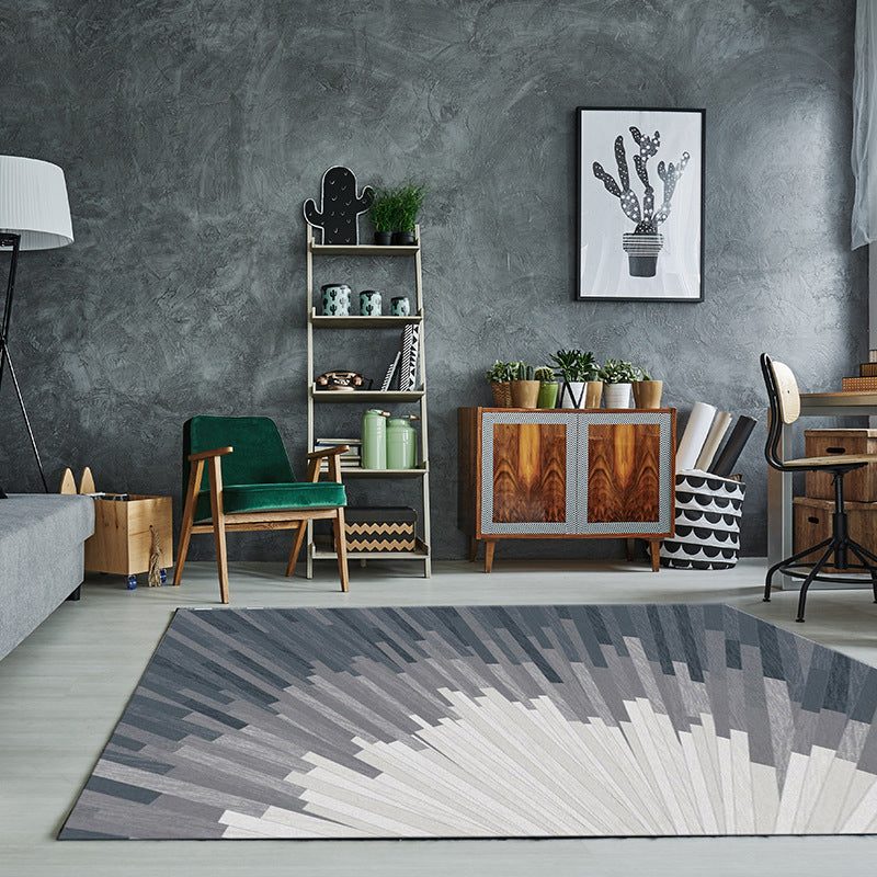 Avtoit | Simple Color Block Rug Multicolored Polyester Area Rug Non-Slip Backing Machine Washable Rug for the Bedroom