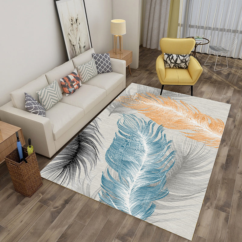 Avtoit | Multicolor tropical rug polyester plant-printed rug non-slip back pet-friendly rug for living room