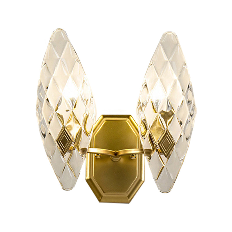 Avtoit | Clear Crystal Diamond Wall Light Modern Style 1/2-Head Brass Wall Lamp for Living Room