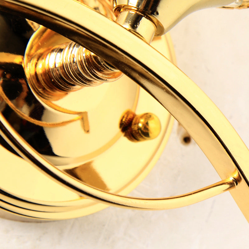 Avtoit | Global Wall Lamp Vintage Style Metal 1 Head Chrome/Gold Wall Lamp with Clear Crystal Beads Decor