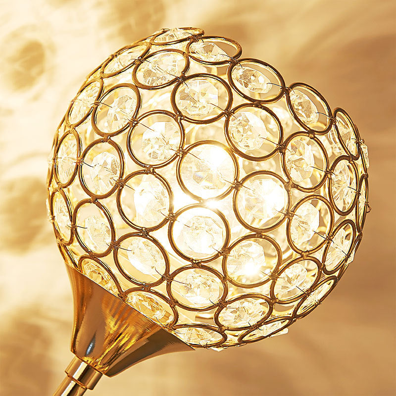 Avtoit | 1 Bulb Corridor Wall Mounted Lighting Vintage Style Gold Wall Lamp with Global Clear Crystal Shade