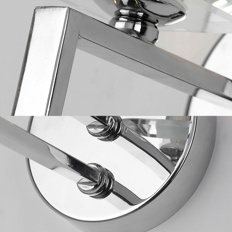 Avtoit | Cubic Wall Lamp Contemporary Metal 1 Light Chrome-Finish Wall Lamp with Clear Crystal Block