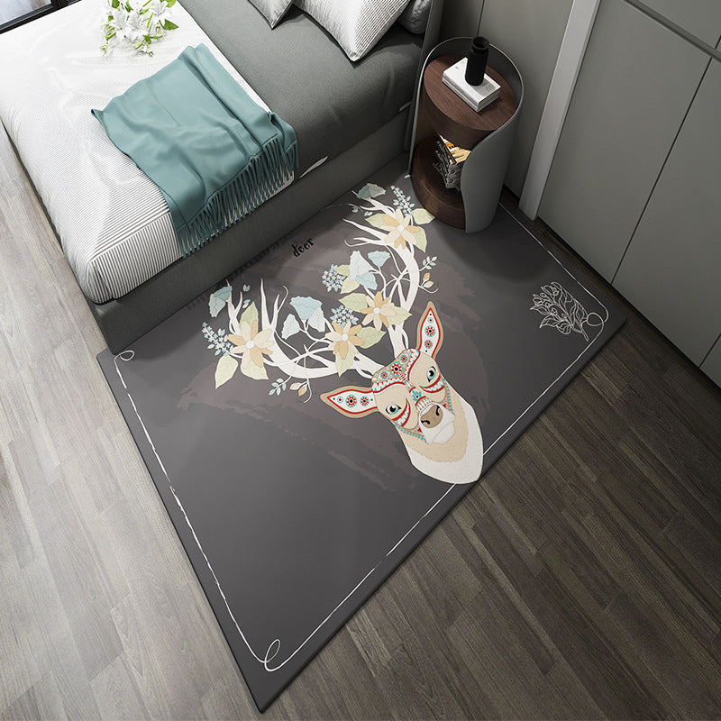 Avtoit | Western garden printed carpet multicolored polyester carpet with non-slip backing stain-resistant indoor carpet for bedroom
