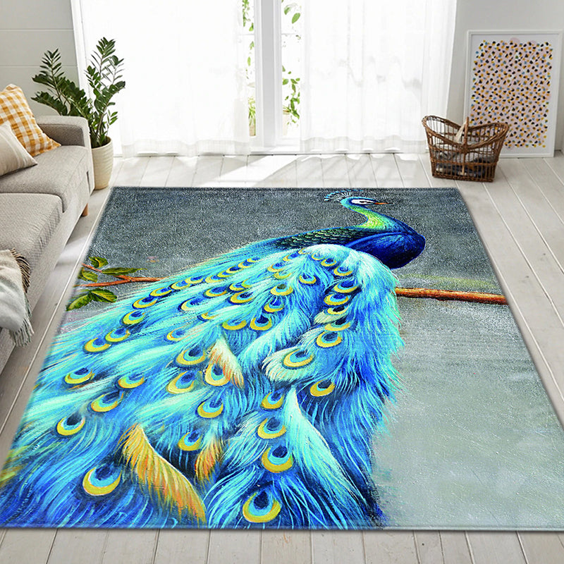Avtoit | Modern Children's Room Rug Multi-Color Animal Area Rug Polyester Pet-Friendly Non-Slip Washable Rug