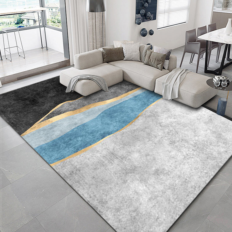 Avtoit | Luxurious geometric print carpet Multicolored synthetic carpet with non-slip backing pet-friendly carpet for the living room
