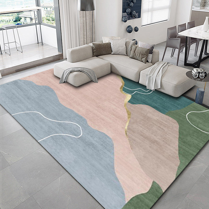 Avtoit | Luxurious geometric print carpet Multicolored synthetic carpet with non-slip backing pet-friendly carpet for the living room