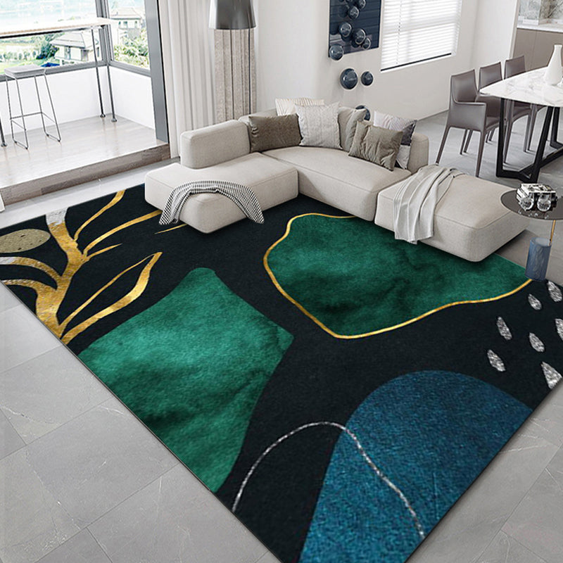 Avtoit | Luxurious geometric print carpet Multicolored synthetic carpet with non-slip backing pet-friendly carpet for the living room