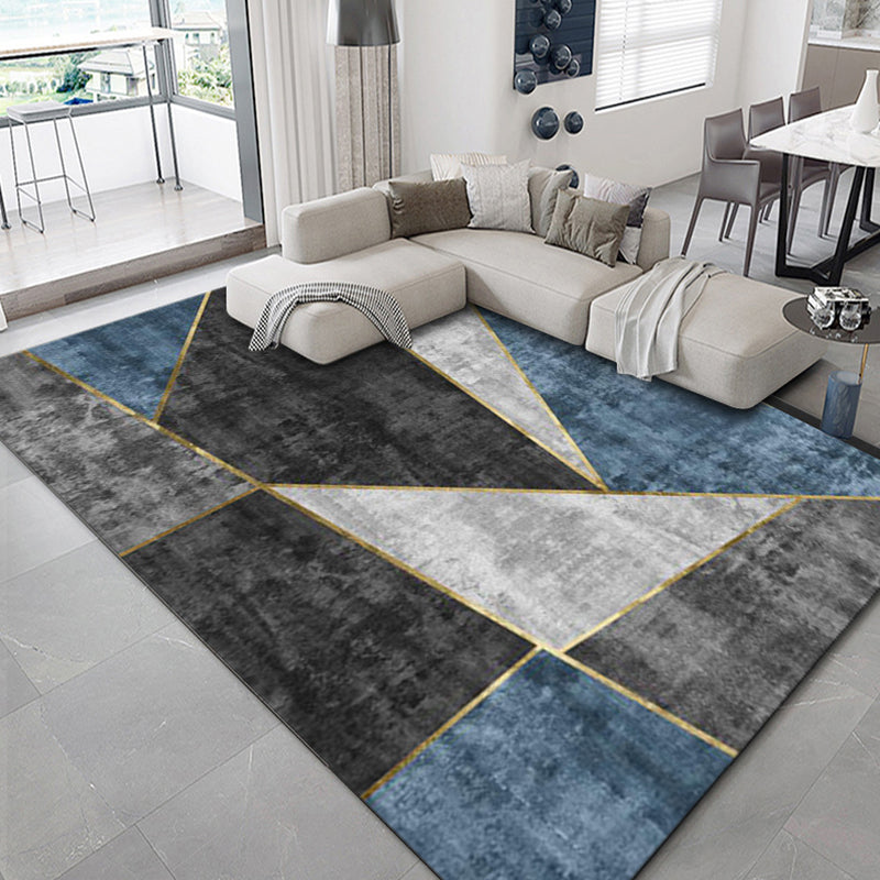 Avtoit | Luxurious geometric print carpet Multicolored synthetic carpet with non-slip backing pet-friendly carpet for the living room