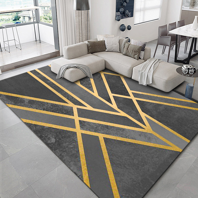 Avtoit | Luxurious geometric print carpet Multicolored synthetic carpet with non-slip backing pet-friendly carpet for the living room