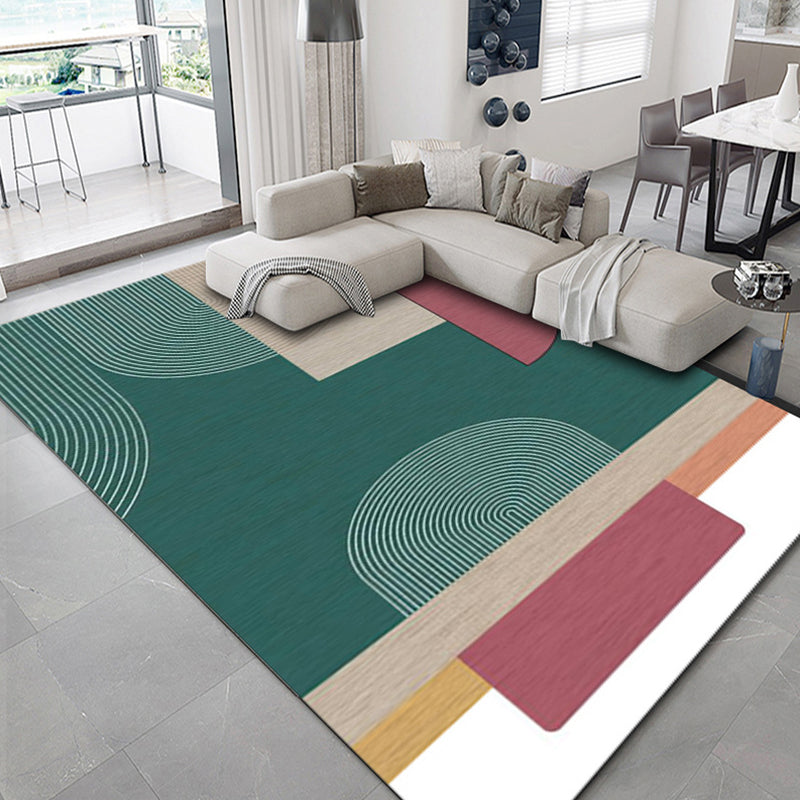 Avtoit | Luxurious geometric print carpet Multicolored synthetic carpet with non-slip backing pet-friendly carpet for the living room