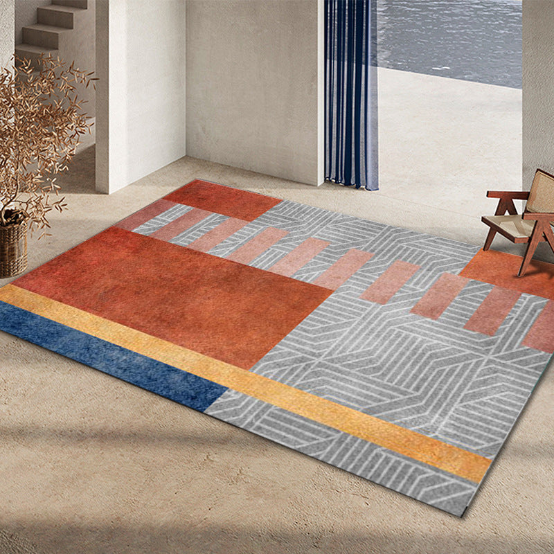 Avtoit | Glam Home Decoration Rug Multicolored Abstract Print Rug Polypropylene Non-Slip Back Easy Care Rug