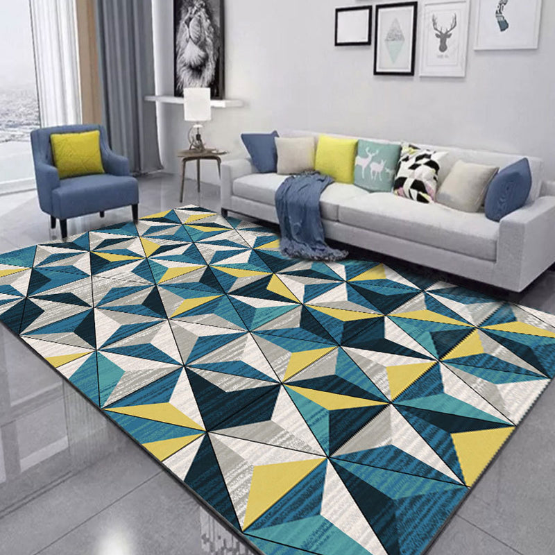 Avtoit | New geometric carpet multicolor polyester carpet pet-friendly stain-resistant indoor carpet for living room