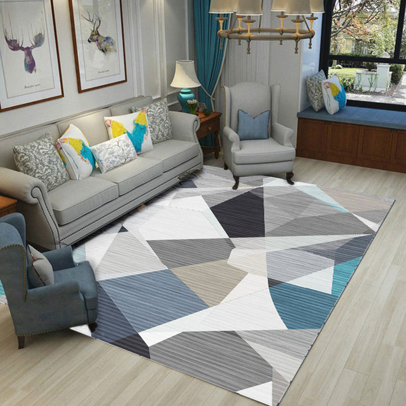 Avtoit | New geometric carpet multicolor polyester carpet pet-friendly stain-resistant indoor carpet for living room