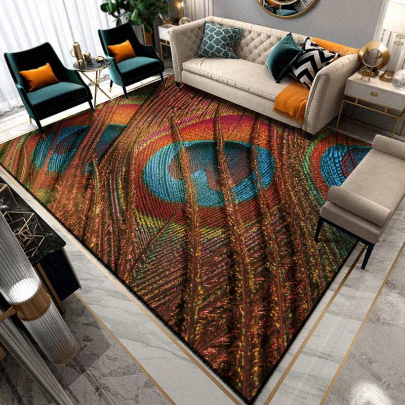 Avtoit | Multicolored Living Room Rug Unique Animal Print Rug Polypropylene Pet Friendly Washable Area Rug