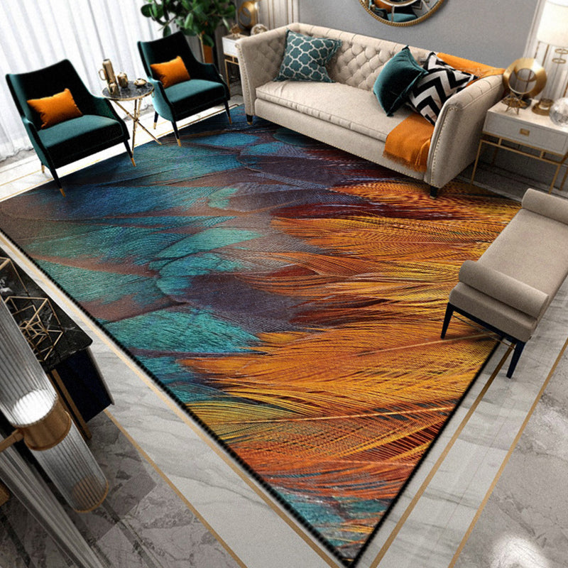 Avtoit | Multicolored Living Room Rug Unique Animal Print Rug Polypropylene Pet Friendly Washable Area Rug