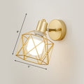 Avtoit | Antique hexagonal wall lamp single iron swivel wall light fixture in gold