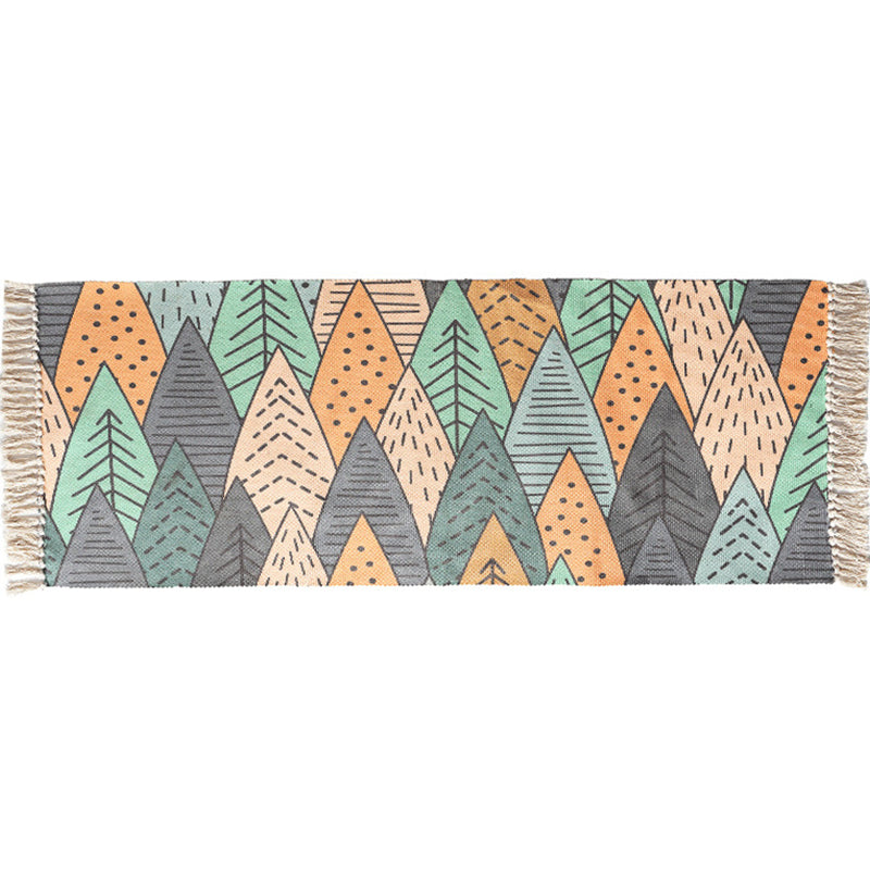 Avtoit | Classic Multicolored Drop Carpet Polyester Plant Printed Carpet Non-Slip Back Machine Washable Carpet for Bedroom