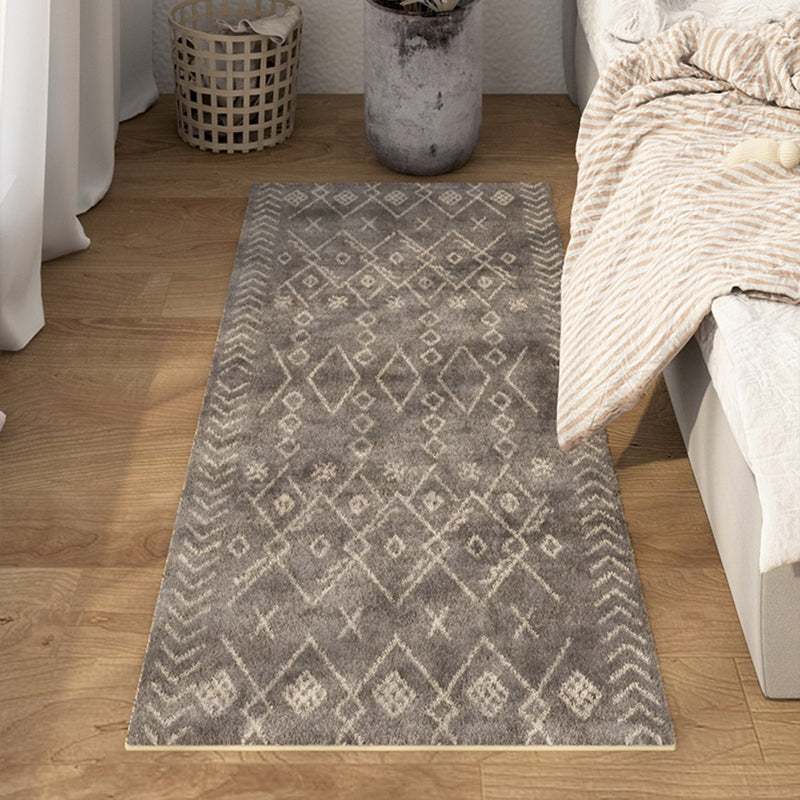 Avtoit | Multicolored Bedroom Rug Ethnic Geometric Rug Polypropylene Pet Friendly Washable Indoor Rug