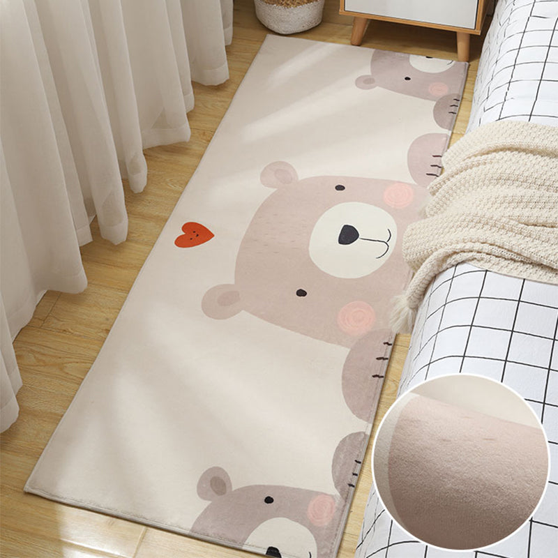 Avtoit | Simple Animal Print Rug Multicolored Cute Indoor Rug Synthetic Non-Slip Back Stain Resistant Rug for Room