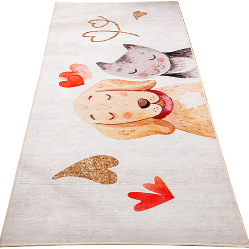 Avtoit | Beautiful children's room carpet Multicolored animal print area rug polypropylene non-slip backing easy-care carpet