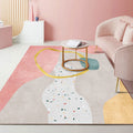 Avtoit | Beautiful Bedroom Rug Multicolored Color Block Rug Polyester Non-slip Back Machine Washable Rug