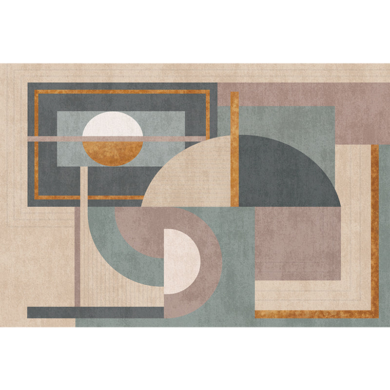 Avtoit | Morandi color geometric rug synthetic western rug non-slip backing machine washable rug for the living room