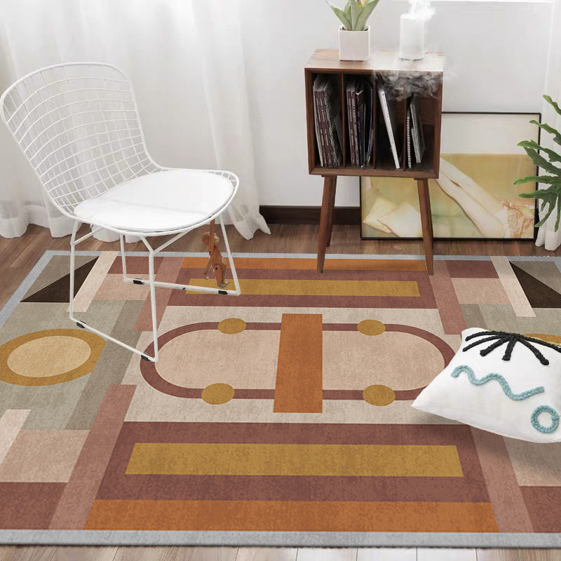 Avtoit | Morandi color geometric rug synthetic western rug non-slip backing machine washable rug for the living room