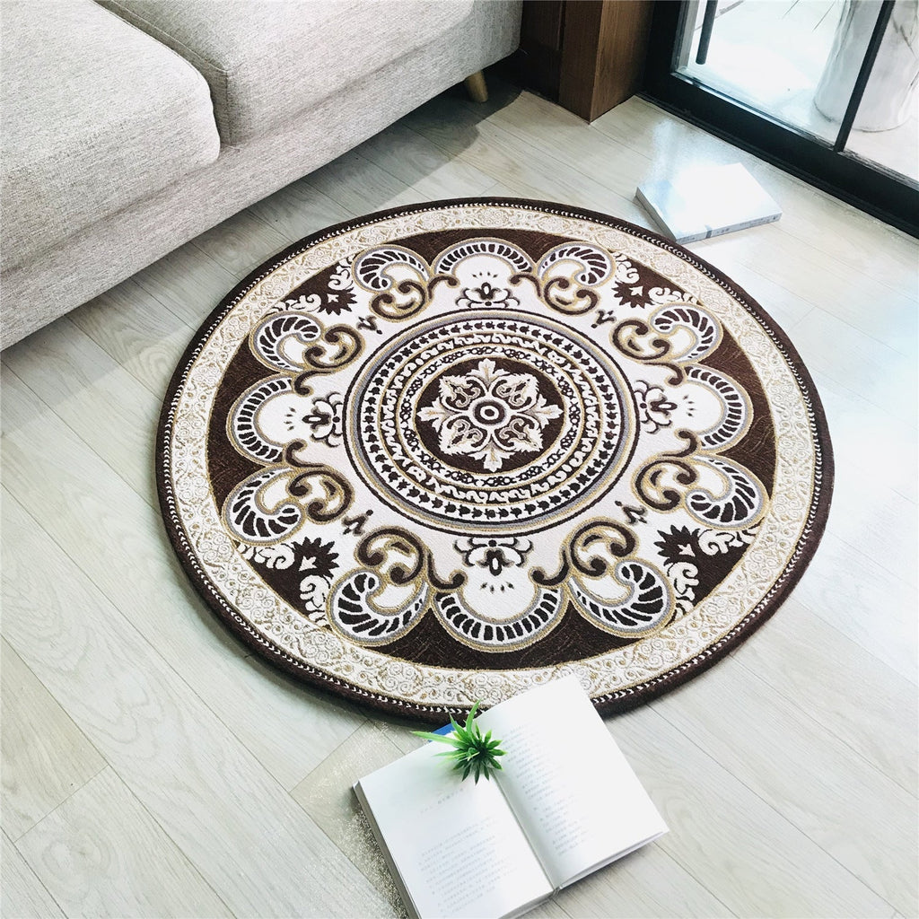 Avtoit | Western Living Room Carpet Multicolor Floral Pattern Area Rug Polyester Non-Slip Back Washable Rug