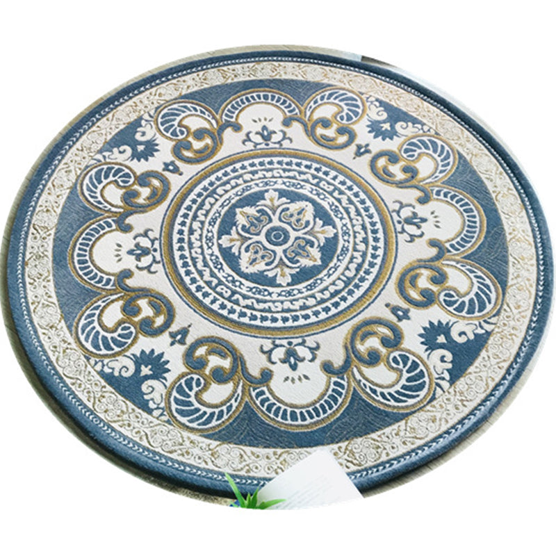 Avtoit | Western Living Room Carpet Multicolor Floral Pattern Area Rug Polyester Non-Slip Back Washable Rug
