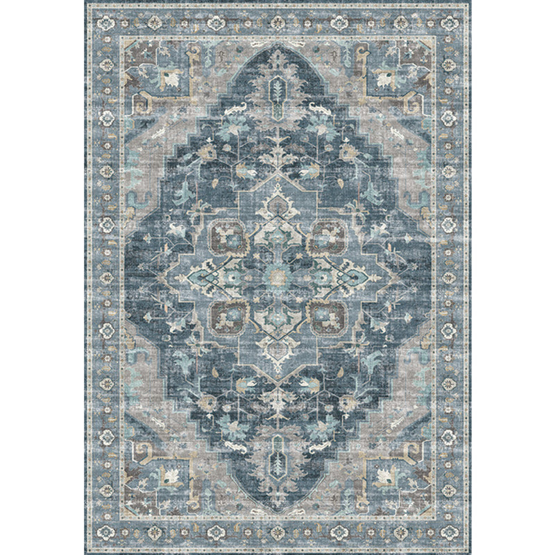 Avtoit | Retro Floral Print Rug Multicolored Rustic Area Rug Polypropylene Easy Care Non-Slip Backing Rug for Room