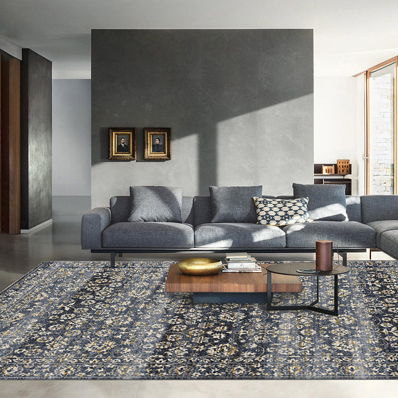 Avtoit | Country Living Room Rug Multicolored Geometric Rug Polypropylene Non-Slip Back Machine Washable Rug