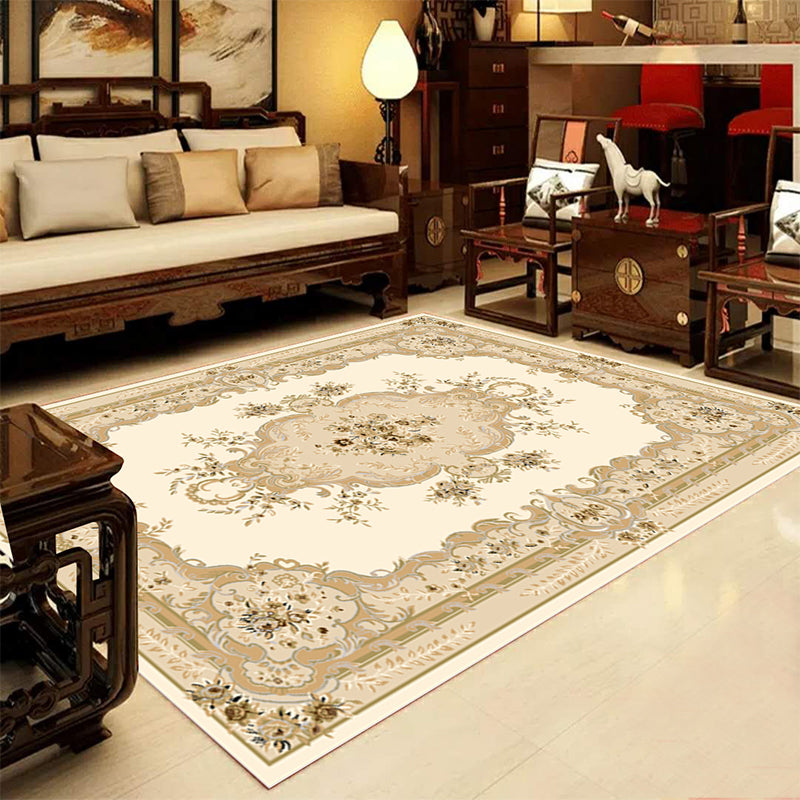Avtoit | Retro Multicolored Western Rug Synthetic Flower Design Area Rug Non-Slip Washable Rug for Living Room