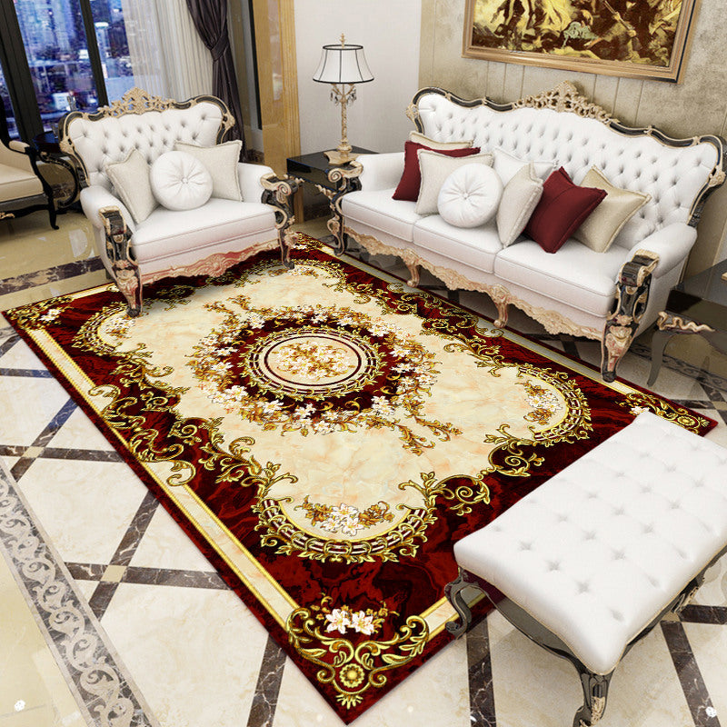 Avtoit | Antique patterned rug multicolored polypropylene indoor rug easy care washable rug for living room