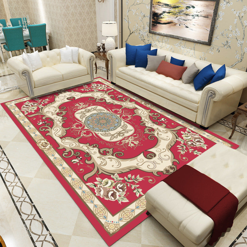 Avtoit | Antique patterned rug multicolored polypropylene indoor rug easy care washable rug for living room