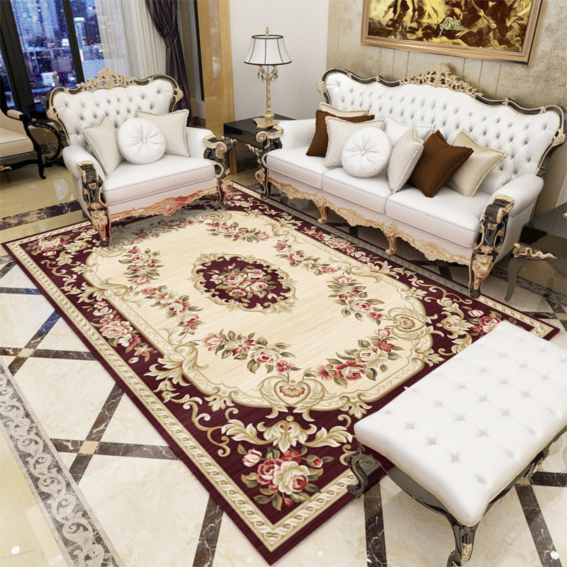 Avtoit | Antique patterned rug multicolored polypropylene indoor rug easy care washable rug for living room