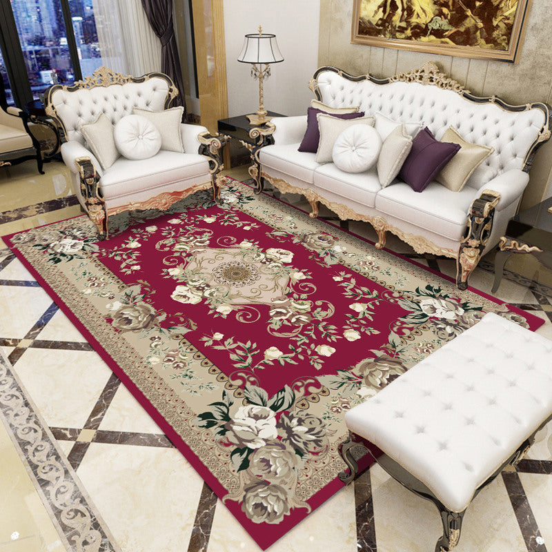 Avtoit | Antique patterned rug multicolored polypropylene indoor rug easy care washable rug for living room