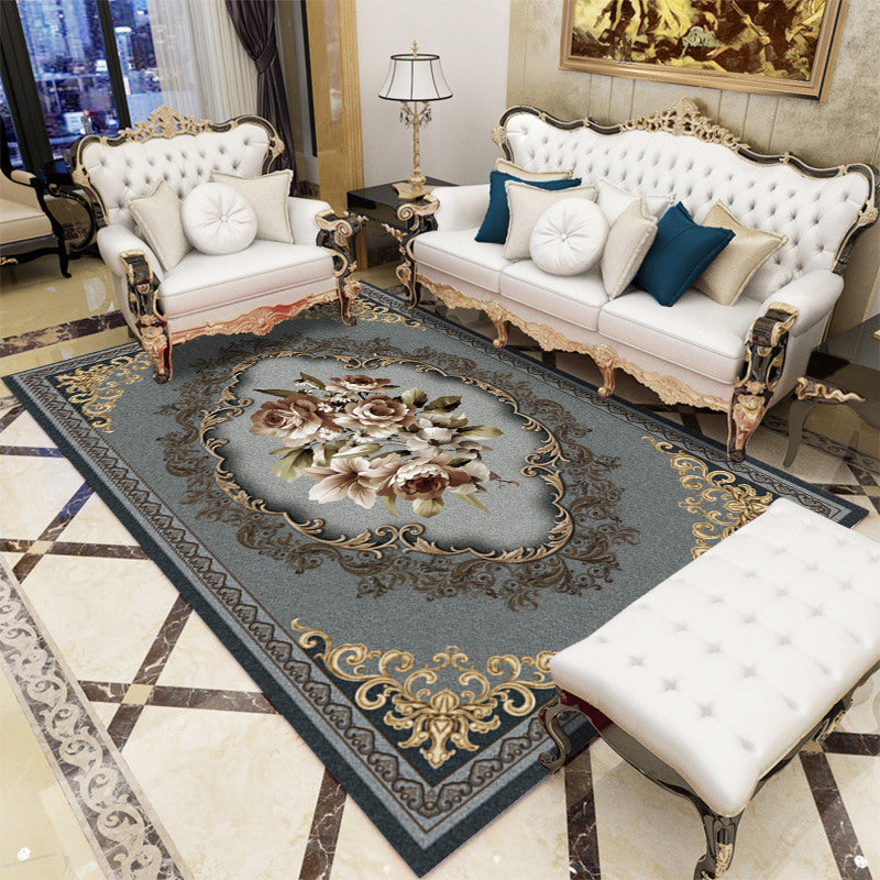 Avtoit | Antique patterned rug multicolored polypropylene indoor rug easy care washable rug for living room