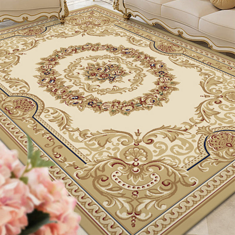 Avtoit | Multicolored Living Room Carpet Olden Floral Pattern Carpet Polyester Easy Care Machine Washable Indoor Carpet