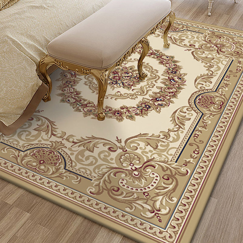 Avtoit | Multicolored Living Room Carpet Olden Floral Pattern Carpet Polyester Easy Care Machine Washable Indoor Carpet