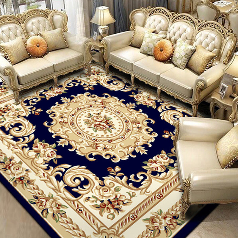 Avtoit | Retro Living Room Rug Multicolor Floral Indoor Rug Polypropylene Pet-Friendly Washable Easy Care Rug